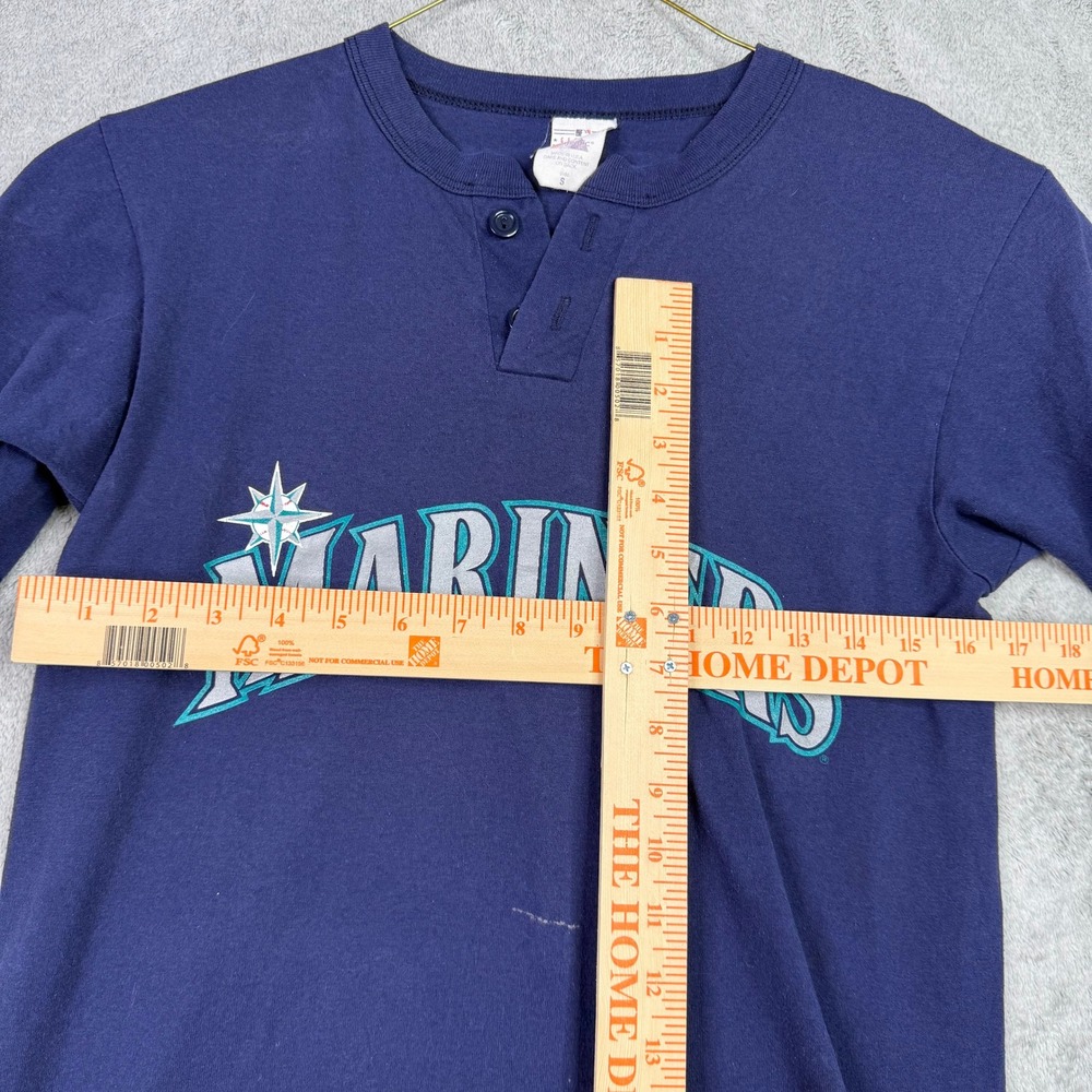 Seattle Mariners Shackleford 38 Baseball Henley T Shirt Navy Blue Size S - Picture 4 of 6